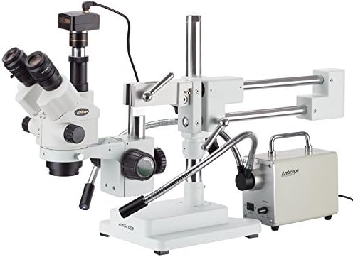 3,5-45-Кратно Стереоскопичен увеличение на микроскопа едновременно с фокусно разстояние 30 W led подсветка и 1,3-Мегапикселова