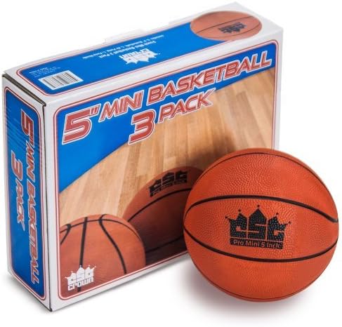 Мини-баскетбол Crown Sporting Goods с Игла и Надуваеми помпа (комплект от 3 теми), 5 инча