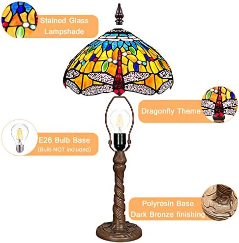Настолна лампа Capulina Тифани, Настолна лампа за четене в стил Грейпфрутовой Orange водни Кончета с Височина 20 см и ширина
