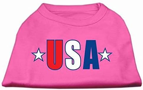 Тениска Mirage Pet Products, USA със звездна принтом, X-Малък, Ярко розово