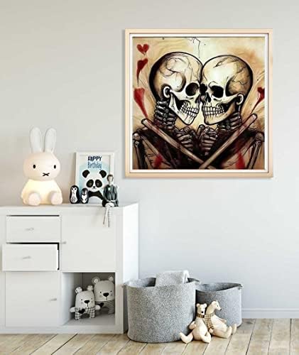 5D Диамантена Картина Скелет на Любовта, боядисване с Диаманти САМ Diamond Изкуство Скелет Отношение, Самодельная