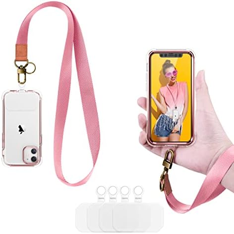 Универсален ремък за телефон Dracool, 1 × на Шийката на каишка, 1 × Каишка на китката, 4 × Здрав тампон за каишка, Каишка за мобилен телефон, Съвместим с всички смартфони - ?