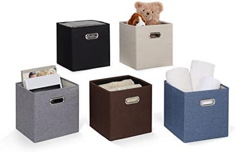 SunnyPoint на Тъканта, Сгъваема Кошница За съхранение, Сгъваеми Кутии-Кубчета за Съхранение, Кърпа чекмеджето с Метална
