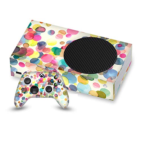 Дизайн на своята практика за главата Официално Лицензиран Ninola Dots Art Mix Vinyl Стикер Калъф за игра кожа, Съвместим с конзола от серия S Xbox и комплект контролери