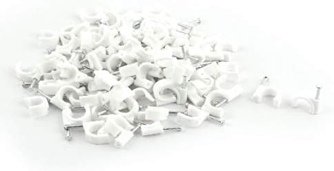 Нов Пластмасов кабел Lon0167 С характеристиките на Кабели, тръби, Тръба, надеждна ефективност, C-Образни скоби, клеми за нокти, бели, с диаметър 8 мм, 100 бр. (id: 527 9a 6d бкк)