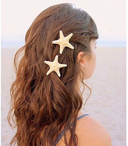 Шнола за коса във формата на морски звезди, Аксесоари Русалка за жени, 2 броя, Игли за коса във формата на морска