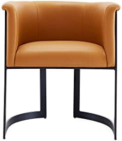 Трапезария стол от изкуствена кожа Manhattan Comfort Corso с метална рамка, кафяв