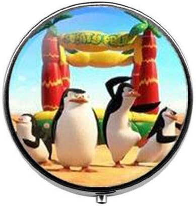 Красиви Пингвините Стъклена Кутия за Хапчета - Очарователната малка кутийка За Хапчета - Стъклена Кутия За Бонбони Артистични Снимки на Бижута Подарък За Рожден Де