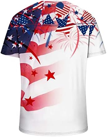 PIMOXV Мъжки Ризи с V-образно деколте, 4 юли, Големи Размери, Патриотични Ризи С Принтом на Американското, Ден на Независимостта 2023, Празнична Блуза