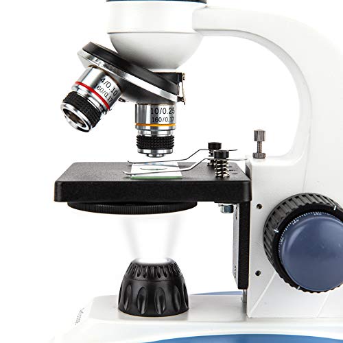 AmScope 40X-1000X Студентски Детски Безжична Led на Съставния Микроскоп е с Метална Рамка и Стъклен Обектив