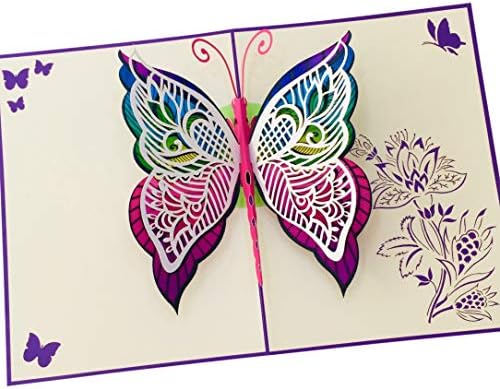 Всплывающая Картичка с пеперуда на рожден Ден от ДИВАЙН Изскачащи Картички | Поздравителна Картичка с Годишнината