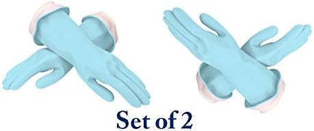 Чисто НОВ! Ръкавици Casabella Premium Waterblock Сини 2 чифта (4 ръкавици) (Малки)