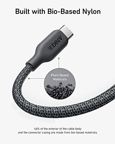 Кабел Anker USB-C за Светкавица, 541 кабел от бионейлона (6 фута), Сертифициран Пфи, кабел за бързо зареждане на био основа
