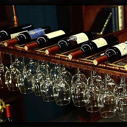 Висящи рафтове за чаши Вино Тавана Висящи рафтове за вино с рафт за притежателя на чаши 60-150 см Окачен държач за