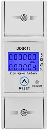 Брояч на енергия, 5-80A 230V 50 Hz Цифров LCD дисплей Монофазен Брояч на Енергия Ваттметр 35 мм DIN-рейк Монтаж на DIN-шина DDS015