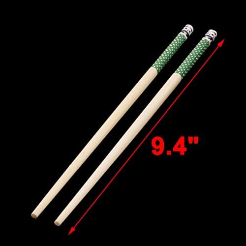 Китайските Пръчици за хранене Ruilogod с бамбуковым принтом на точки за домашна вечеря с Дължина 24 см, 20 двойки, зелени (id: