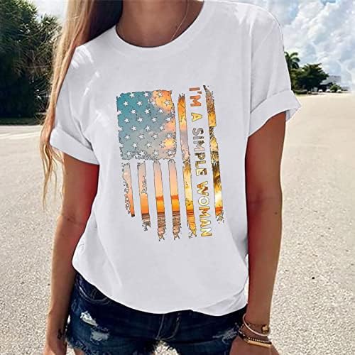 Дамски Ризи С Принтом Хартата на САЩ, Блузи, Тениски, Подарък с Къс Ръкав, Кавайные Забавни Есенно-Летни Ризи