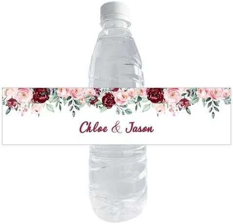 30 бр./лот Потребителски Персонални Цветя на Сватбени Етикети за бутилки с вода, Етикети, Рожден Ден, Годишнина,