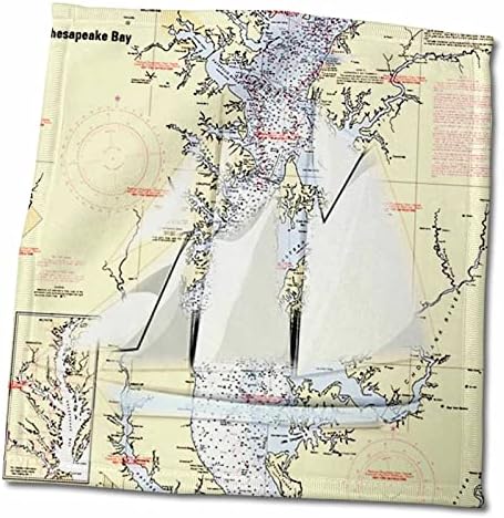 3D Фигура Роза на картата с Платно и кърпа на залива чесапийк TWL_204864_1, 15 x 22