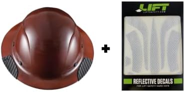 Подвижен Защитен шлем - Натурална вафен DAX HDF-15NG с Бели светлоотразителни стикери HDRD20WH