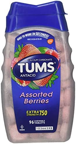 TUMS Extra Strength 750, Плодове, 96 таблетки