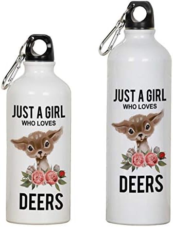 Printtoo Пътна Бутилка за Вода Just A Girl Who Обича Deers Print Алуминиева Спортна Бутилка За деца 750 мл / 25,3 грама