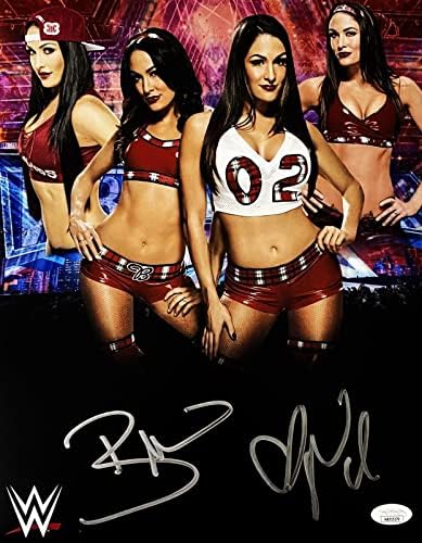 WWE Ексклузивно Близнаци Бела Бри и Ники Подписаха Снимка 11x14 JSA Authentic #9 - Снимки Рестлинга с автограф