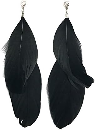 Обеци от черен писалка на ръчен труд за жени, Натурални крака native суперлегкие Старинни обици (черни)