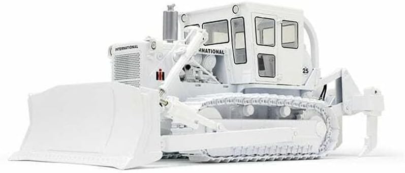 Булдозер First Gear International IH TD-25 със Затворена кабина и Култиватор - Бяло, Лимитированная серия, 1/25,