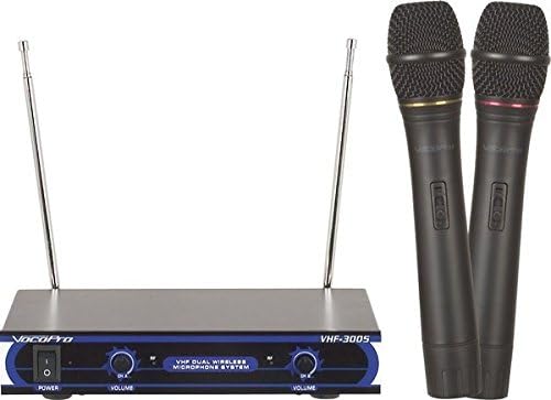 Двуканална Безжичен VHF Микрофон система VocoPro VHF-3005, 21,00x21,00x23,00