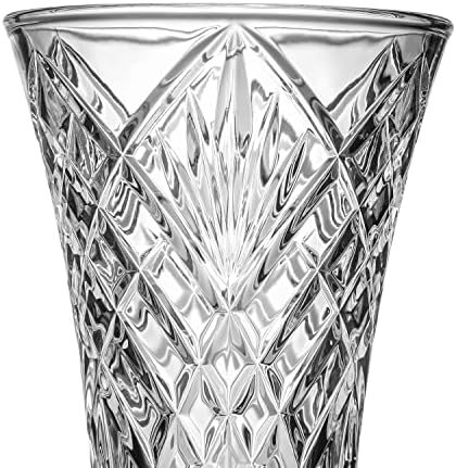 Кристално чист кристален ваза, височина 12 сантиметра, за цветя и декорация Във формата на диамант, Прекрасна