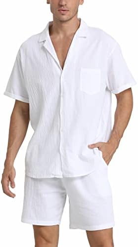 RPOVIG Бельо Риза с Къси облекла: Мъжки Плажни Всекидневни комплекти копчета от 2 теми