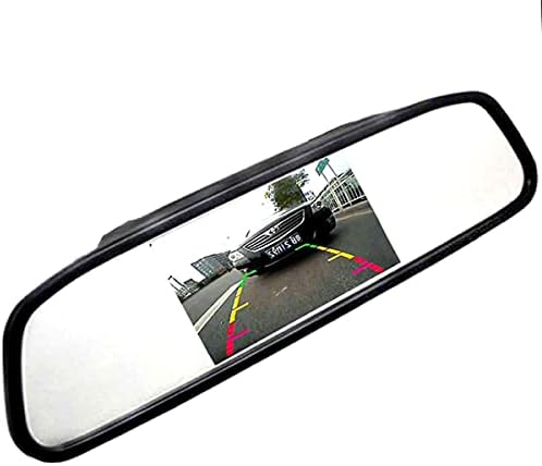Meimeier Автомобилно огледало за обратно виждане, Монитор с 5-инчов LCD дисплей 16:9 TFT Екран за DVDVCRCar