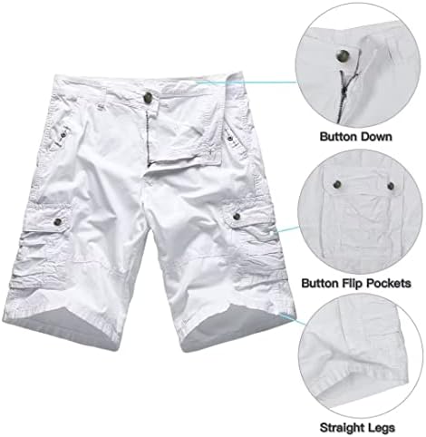 Мъжки Саржевые Шорти-карго Свободно намаляване с Много джобове, Класически Външни Къси Панталони за Мъже