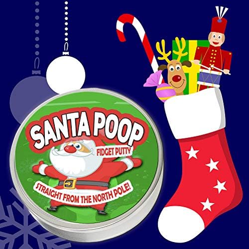 Gears Out Santa Акане Fidget Замазка - Коледна играчка за облекчаване на стреса за деца, юноши и възрастни, Червено,