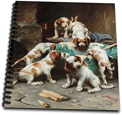 Триизмерно, рисующее, като Шест кафяво-бели кученца Проказничают - Албуми за рисуване (db-372041-2)