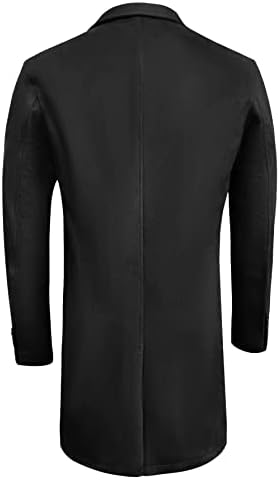 Якета AEQIUM за жените - Мъжко палто с ревера и копчета отпред (Цвят: черен Размер: XX-Large)