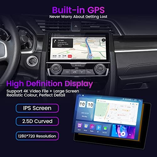 Fellostar Android 11 Кола стерео за 2017 2018 2019 2020 Honda Civic Радио 8-Ядрен Вграден Carplay Android Auto IPS WiFi, GPS Навигация Сензорен екран, AM FM Главното устройство