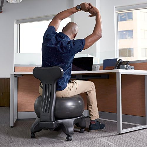 Gaiam Classic Ball Balance Chair – Устойчив на Упражнения Топка за Йога Премия Ергономичен стол за дома и Офис
