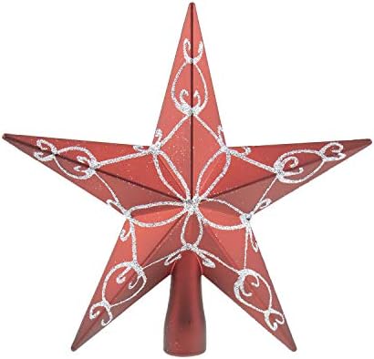 Deli Creations Коледен 7-Инчов Коледа в цилиндър С Блестяща Звезда, Декорация за Дома с Лъскава Върхът на Дървото, Златни