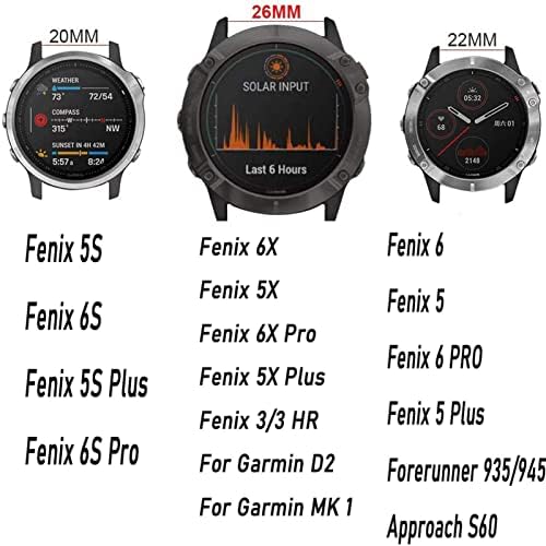 TTUCFA 20/22/26 мм и Каишка за часовник Garmin Fenix 6 6S 6X Pro 5 5X 5 Plus 3HR 935 MK2 Силиконов Ремък за быстросъемных часа