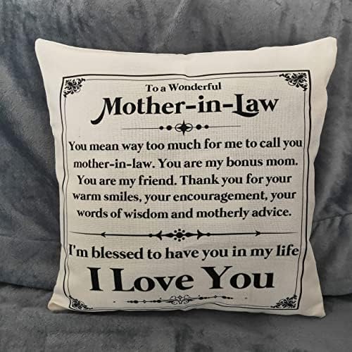 Hysunland Ден на Майката Сватба Подаръци за рожден Ден-Закон от дъщеря отиде Калъфки 18x18 с Вдъхновяващи думи
