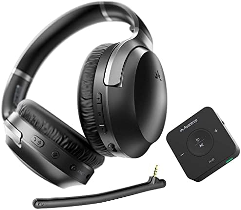 Avantree TC417 и Aria Pro - предавател, Bluetooth 5.0 ниска латентност aptX и слушалки с активно шумопотискане за PC с телевизор, сертифициран aptX HD за възпроизвеждане на музика във форм