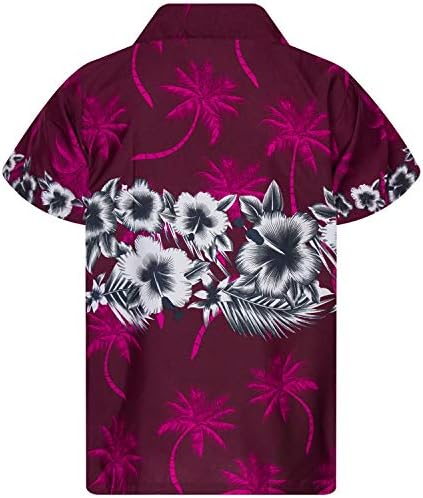 Хавайска Риза KING KAMEHA за Мъже, Стилни Ежедневни Риза с Копчета, Много Силен Къс Ръкав, Унисекс, Цветен Принт на Гърдите