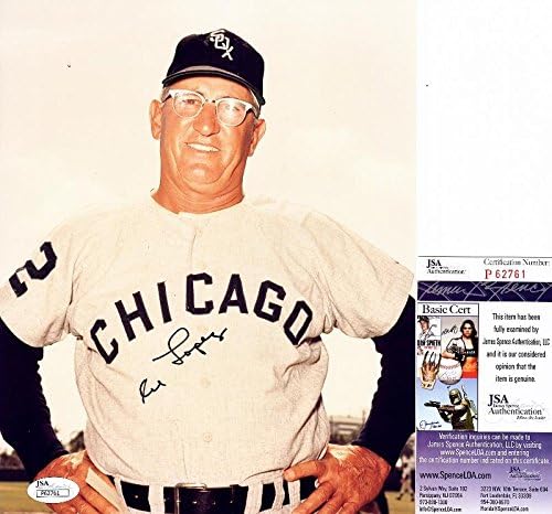 Подпис Ела Лопес - Снимка Чикаго Уайт Сокс с размер 8х10 инча с автограф - † 2005 г. + Сертификат за автентичност JSA - Снимки на MLB с автограф