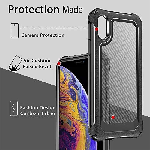Калъф SUPBEC за iPhone X, Калъф за iPhone Xs с [Защитно закалено стъкло x2Pack], Защитен калъф за вашия телефон със силиконово покритие PC + TPU, устойчив на удари Гума Сверхпрочный ка