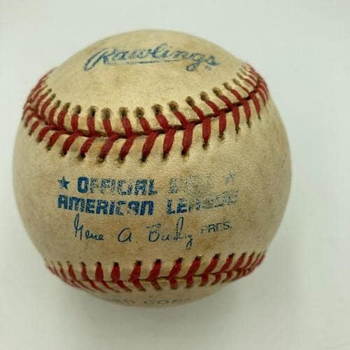 Шампиони на Световните серии Боб Търли Янкис подписан Официален Бейзболни Топки на Американската лига бейзбол С автограф