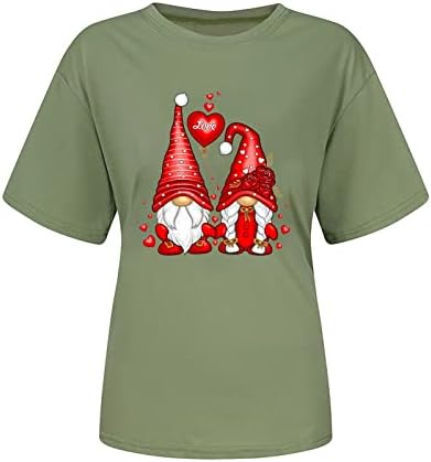 Прекрасна Тениска с изображение на Джуджетата във формата на Сърце за Жени, Тениска с Къс Ръкав за Свети Валентин,