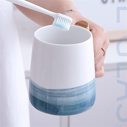 WYKDD Nordic Чаша За миене на Зъбите С Дървена Дръжка Керамична Чаша За Изплакване на Устата Домашен Комплект