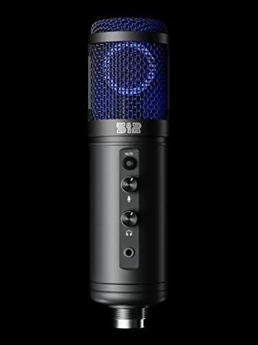 512 Audio Темпест - Студиен Микрофон USB микрофон с голяма бленда за професионален запис и стрийминг на живо, Черен